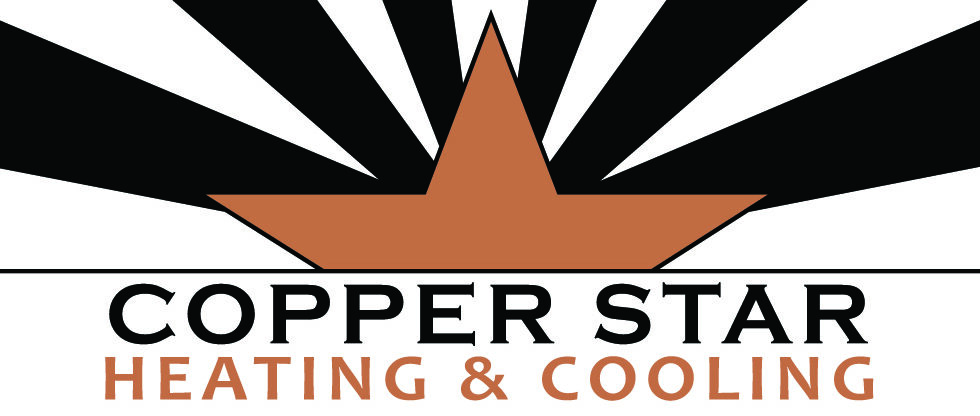 A logo of copper star heating and cooling