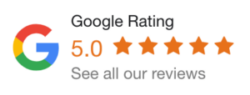 A google rating for the five star hotel.